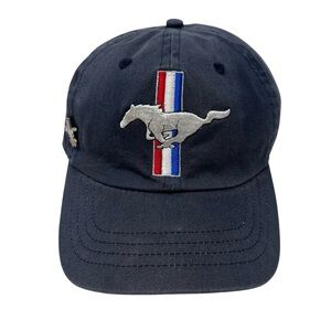 Vintage Ford Blue and Red Mustang Hat Embroidered Iconic Pony Logo Retro 1969
